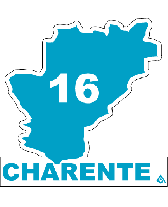 Autocollant 16 département de la Charente