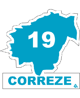 Autocollant 19 département de la Corrèze