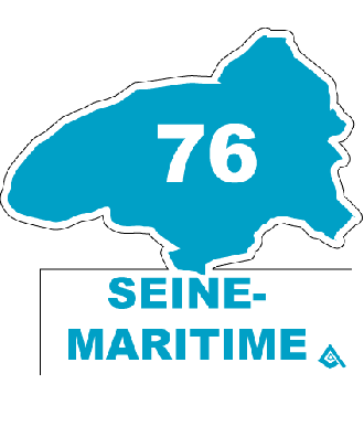 76 Seine Maritime Normandy License Plate Sticker New Stic Logo
