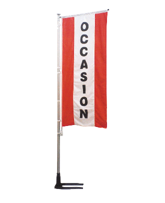 Kit mat et drapeau Occasion rouge à bandes latérales 5.5 m
