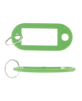 Porte clef vert avec étiquette