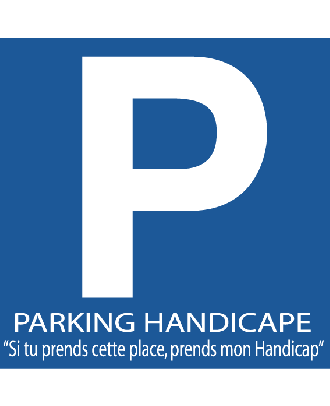 Panneau Parking Handicapé 2 PVC 3 mm