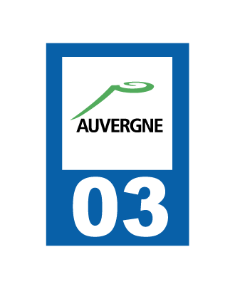 Autocollant plaque immatriculation Auvergne 03
