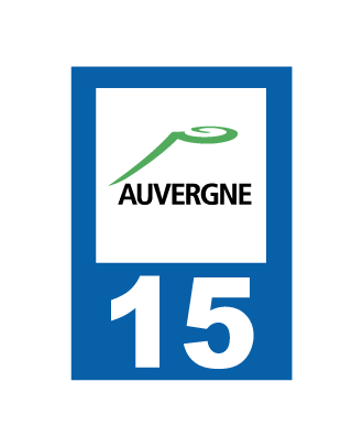 Autocollant plaque immatriculation Auvergne 15
