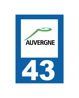Autocollant plaque immatriculation Auvergne 43