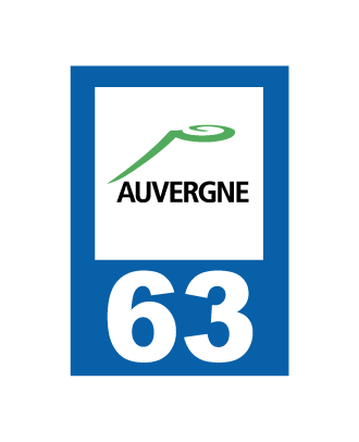 Autocollant plaque immatriculation Auvergne 63