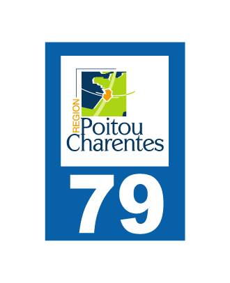 Autocollant plaque immatriculation Poitou-Charentes 79