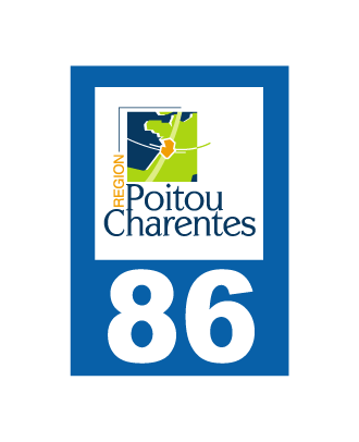 Autocollant plaque immatriculation Poitou-Charentes 86
