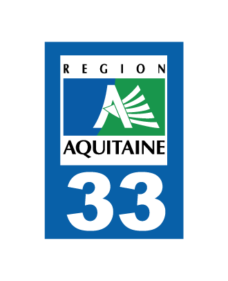 Autocollant plaque immatriculation Aquitaine 33 Gironde
