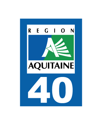 Autocollant plaque immatriculation Aquitaine 40 Landes