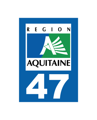 Autocollant plaque immatriculation Aquitaine 47 Lot et Garonne