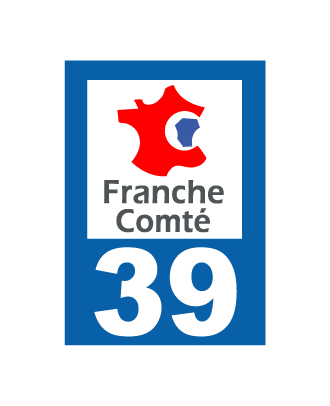 Autocollant plaque immatriculation Franche Comté 39 Jura