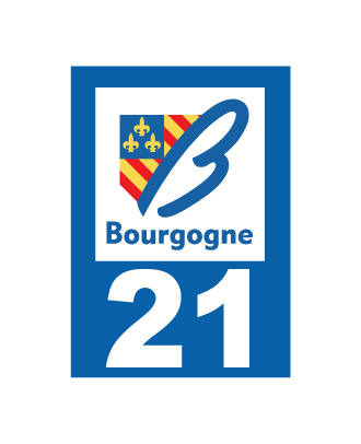 Autocollant plaque immatriculation Bourgogne 21, Cotes d'Or