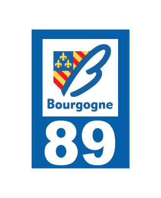 Autocollant plaque immatriculation Bourgogne 89, Yonne