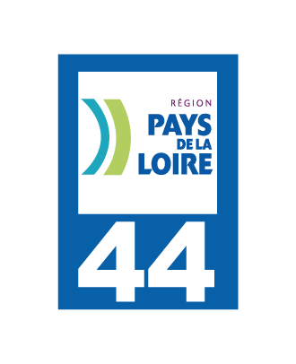 Autocollant plaque immatriculation Pays de la Loire 44 Loire Atlantique