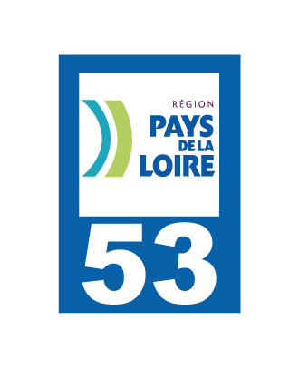 Autocollant plaque immatriculation Pays de la Loire 53 Mayenne