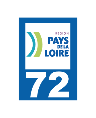 Autocollant plaque immatriculation Pays de la Loire 72 Sarthe