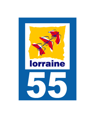Autocollant plaque immatriculation Lorraine 55 Meuse