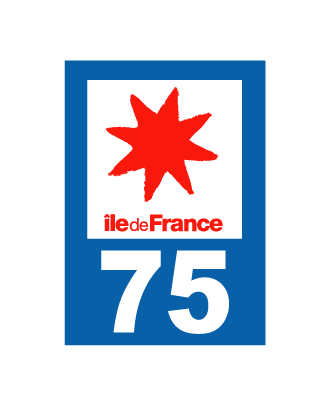 Autocollant plaque immatriculation Ile de France 75 Paris