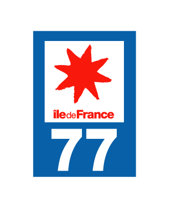 Autocollant plaque immatriculation Ile de France 77 Seine et Marne