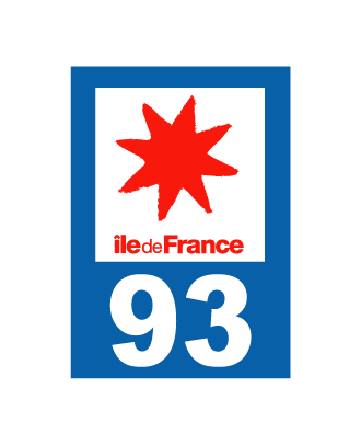 Autocollant plaque immatriculation Ile de France 93 Seine Saint Denis