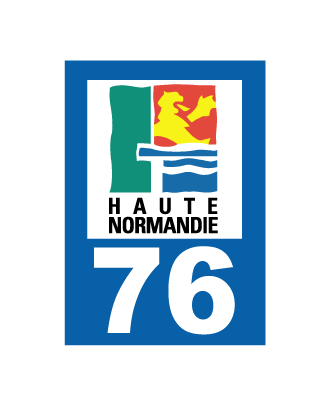 Autocollant plaque immatriculation Haute Normandie 76 Seine Maritime