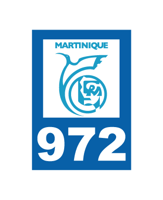 Autocollant plaque immatriculation Martinique 972