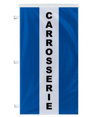 Bannière Carrosserie bleue à bandes latérales
