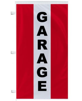 Bannière Garage rouge à bandes latérales