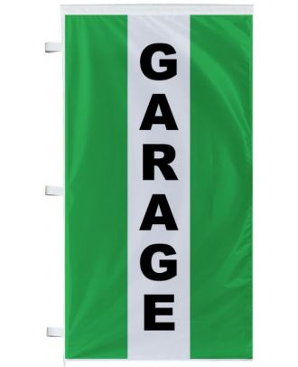 drapeau garage à bandes latérales vertes