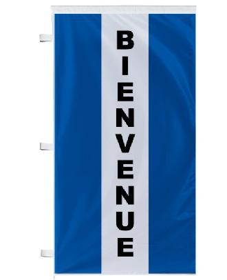 Bannière Bienvenue Bleue à bandes latérales