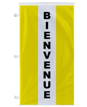 Bannière Bienvenue Jaune à bandes latérales