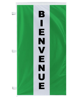 Bannière Bienvenue Verte à bandes latérales