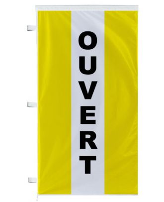 Bannière Ouvert jaune à bandes latérales
