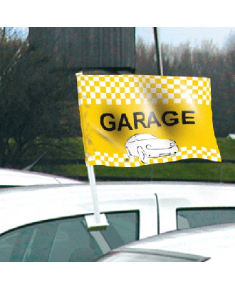 Drapeau garage jaune de vitre automobile