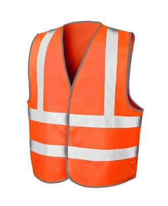 Gilet de sécurité fluo orange à personnaliser coté coeur