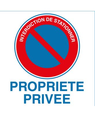 Autocollant interdiction de stationner propriété privée