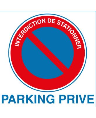 Autocollant interdiction de stationner parking privé