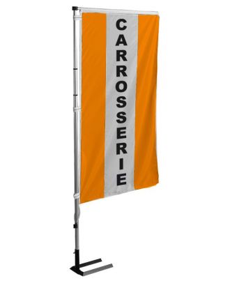 Kit mât et drapeau Carrosserie Orange à bandes latérales 6 m