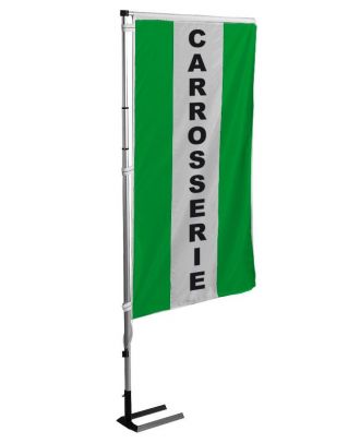 t mât et drapeau Carrosserie Vert à bandes latérales 5.5 m