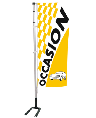 Kit mat et drapeau occasion jaune à damiers 6 m
