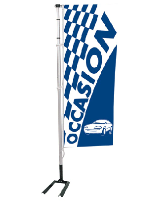 Kit mat et drapeau Occasion bleu à damiers 6 m