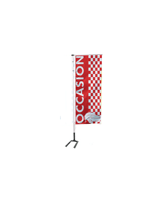 Kit mat et drapeau occasion éco rouge à damiers 6 m