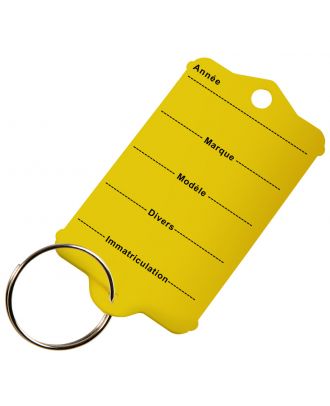 Etiquettes clés plastique KTAG lot de 200 ex jaune