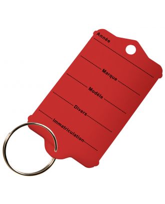 Etiquette clés plastique KTAG rouge