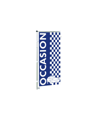 Kit mat et drapeau occasion éco bleu à damiers 6 m
