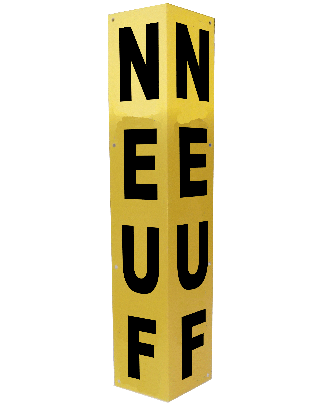 Totem de clôture NEUF JAUNE ET NOIR