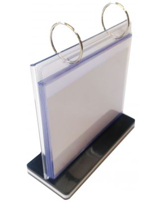 Présentoir 6 porte visuels transparents A6 horizontaux ASK6106 de travers