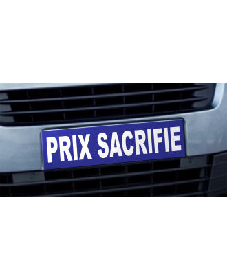 Cache plaque d'immatriculation Avantage Prix Sacrifié bleu