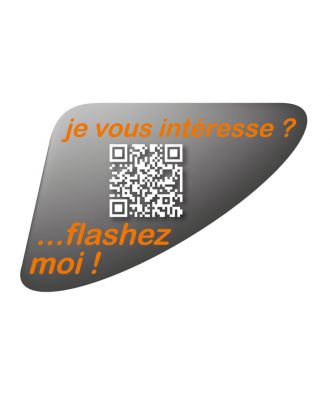 Autocollant QR Code Annonce Automobile personnalisé gris